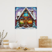 Glas in lood Kerst Poster (Keuken)