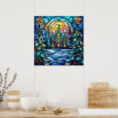 Glas in lood Kerst Poster (Keuken)