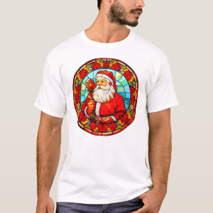 Glas in lood Kerst - Santa 3D Ornamenten-1 T-shirt