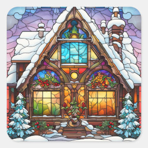 Glas in lood Kerst stickers