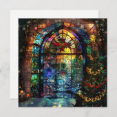 Glas in lood Kerst Wenskaart (Voorkant / Achterkant)