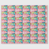 Glas in lood kerstboom cadeaupapier (Vlak)