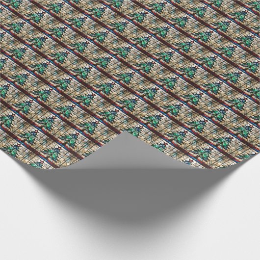 Glas in lood kerstboom cadeaupapier (Hoek)