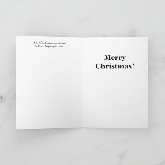 Glas in lood kerstboom feestdagen kaart (Binnen)