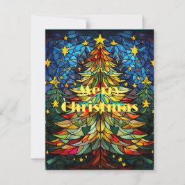 Glas-in-lood Kerstboom Feestdagenkaart