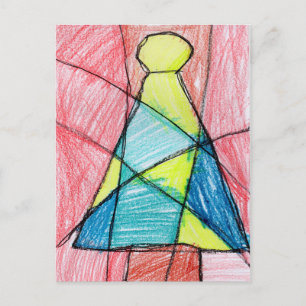 Glas in lood kerstboom feestdagenkaart