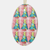 Glas in lood kerstboom keramisch ornament (Links)