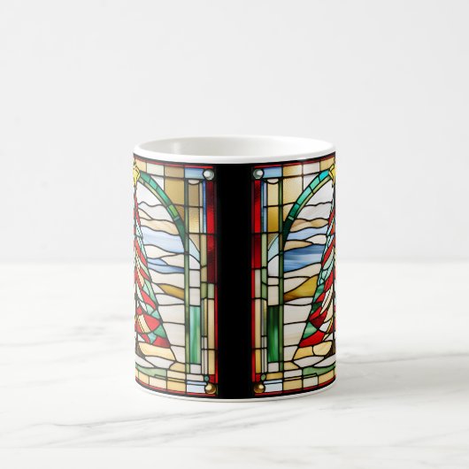 Glas in lood kerstboom koffiemok (Center)