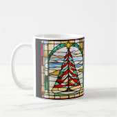 Glas in lood kerstboom koffiemok (Links)