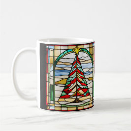 Glas in lood kerstboom koffiemok