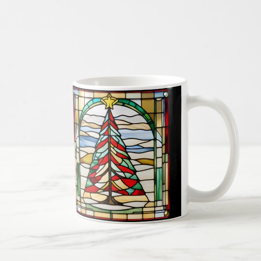 Glas in lood kerstboom koffiemok (Rechts)
