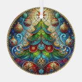 Glas in lood kerstboom ornament (Achterkant)