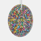 Glas in lood kerstboom ornament (Voorkant Rechts)