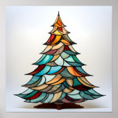 Glas in lood kerstboom poster (Voorkant)