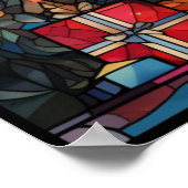 Glas in lood kerstboom Poster (Hoek)