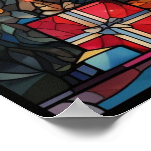 Glas in lood kerstboom Poster (Hoek)