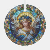 Glas in lood kerstengel glas ornament (Voorkant)