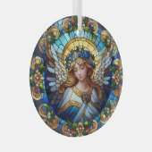 Glas in lood kerstengel ornament (Voorkant Rechts)