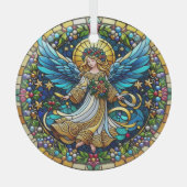 Glas in lood kerstengel ornament (Voorkant)