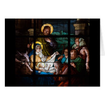 Glas in lood kerstkaart