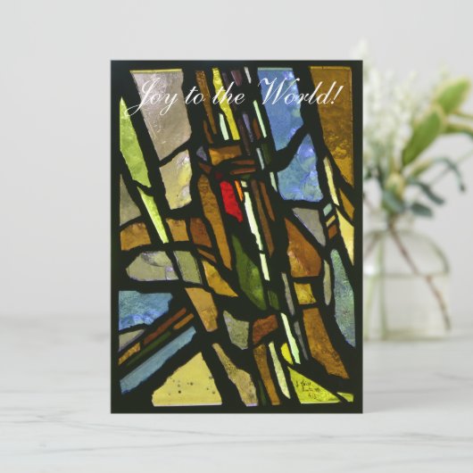 Glas in lood kerstkaart bedankkaart (Staand voorkant)