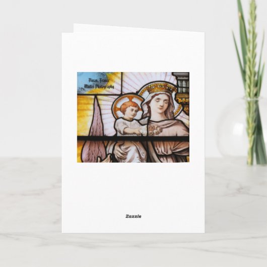 Glas in lood kerstkaart - Frankrijk Feestdagen Kaart (Achterkant)