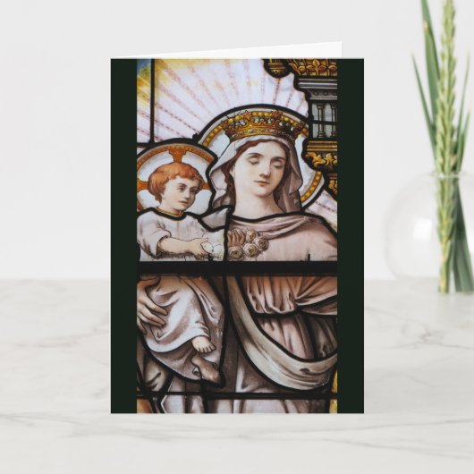 Glas in lood kerstkaart - Frankrijk Feestdagen Kaart (Voorkant)