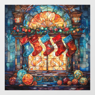 Glas in lood Kerstkousen Venster Cling Raamsticker