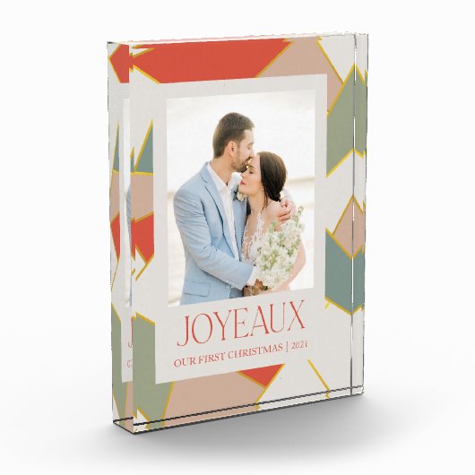 Glas in lood Kerstmis gewoon gehuwd fotoblok (Links)