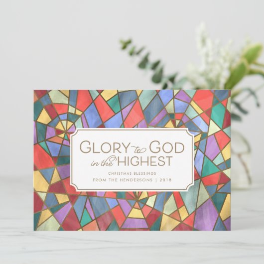 Glas in lood Kerstmis Kaart (Staand voorkant)