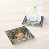 Glas in lood Kerstmis Kind Onderzetter Glazen Onderzetter (Schuin)