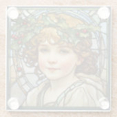 Glas in lood Kerstmis Kind Onderzetter Glazen Onderzetter (Achterkant)