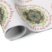 Glas in lood Kerstmis met Luke 2:11 Verse Cadeaupapier (Rol Hoek)