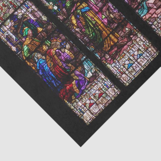 Glas in lood kerstmis tissuepapier (Detail)