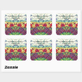 Glas in lood kerstmis vierkante sticker (Vel)