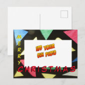 Glas in lood Kerstmis VOEG UW FOTO-Briefkaart TOE Briefkaart (Voorkant / Achterkant)