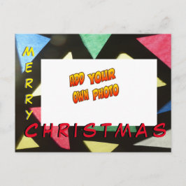 Glas in lood Kerstmis VOEG UW FOTO-Briefkaart TOE Briefkaart