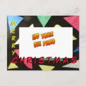 Glas in lood Kerstmis VOEG UW FOTO-Briefkaart TOE Briefkaart (Voorkant)