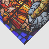 Glas in lood  kerstontvlechting tissuepapier (Detail)