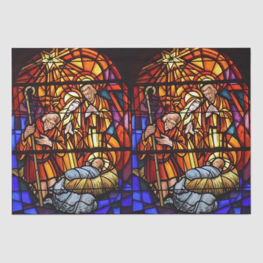 Glas in lood  kerstontvlechting tissuepapier (Voorkant)