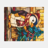 Glas-in-lood Kerstpinguïn Fleece Deken (Voorkant (Horizontaal))