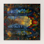 Glas in lood Kerstpuzzel Legpuzzel (Horizontaal)