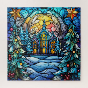 Glas in lood Kerstpuzzel Legpuzzel