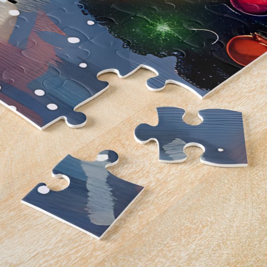 Glas in lood Kerstpuzzel Legpuzzel (Zijkant)