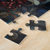 Glas in lood Kerstpuzzel Poinsettia Legpuzzel (Zijkant)