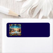 Glas in lood Kerstscène Adresetiketten Etiket (Insitu)