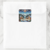 Glas in lood Kerstscène Stickers (Tas)