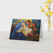 Glas-in-lood Kerststal Kerstmis Kaart (Gele Bloem)