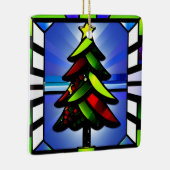 Glas in lood kerstversiering keramisch ornament (Rechts)