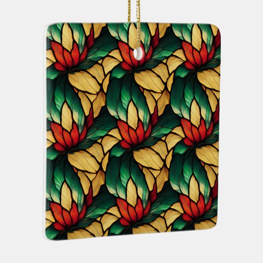 Glas in lood kerstversiering keramisch ornament (Rechts)